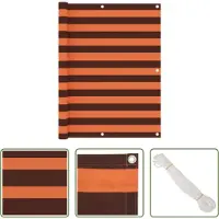 The Living Store Living Store Balkonbescherming, oranje en bruin, 120x400 cm, gemaakt van Oxford-stof