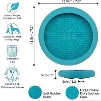 Famanu – Honden likmat ufo - siliconen langzame voerbak met zuignap - ideaal voor nat voer en snacks - stressverlagend en eenvoudig te reinigen - turquoise