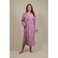 CozyLion Badjas Unisex – Badstof Katoen – Badjas voor Dames & Heren – Met Capuchon en Zakken – Oud Roze