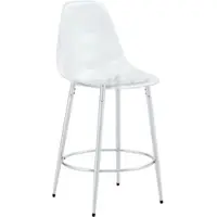 MODFU - Barkrukken Set Van 2 - Transparant Design - Scandinavische Stijl - Voor Keuken Of Bar - Metaal En Kunststof - Zilver