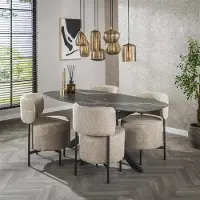 Hoyz Collection eetkamertafel spider deens ovaal 180 ceramic fossil black