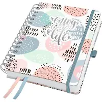 Famanu – Spiraalagenda 2026 A5 hardcover met roze grijs mint kleurcombinatie, weekoverzicht, stevige dubbele spiraal, notitiepagina’s en moderne uitstraling voor werk en privé