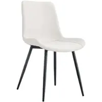 MODFU Eetkamerstoel set van 4, kunstleer, metalen frame, modern ontwerp
