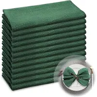 Famanu – Set van 12 katoenen stoffen servetten van 42x42 cm, rustieke dinerservetten met franjes, ideaal voor bruiloften en feestdecoratie