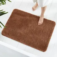 Famanu – Badkamermatten - 60 x 90 cm pluizige microvezel absorberende antislip badmatten - machinewasbare badtapijten voor bad - douche en badkamer (tan)