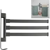 Famanu – Roterende handdoekhouder voor badkamer, 180° draaibaar, roestvrij staal, ideaal voor handdoeken en theedoeken