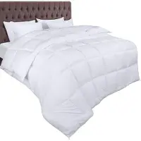 Famanu dekbedovertrek, 200 x 220 cm, 370 GSM microvezel, met hoeketiketten, gerimpeld – Wit
