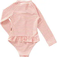 Fresk UV Zwempak 122 - Sneldrogende Zwemkleding voor Kinderen - UPF 50 - Zwemshirt voor Unisex - Zwempak met Lange Mouwen - Creme - Summer Stripes