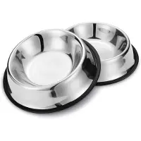 Famanu 2 Stuks Hondenbak, Antislip Hondenbak, Huisdierenbak met Antislip Rubberen Bodem voor Middelgrote/Grote Honden 22,5 CM