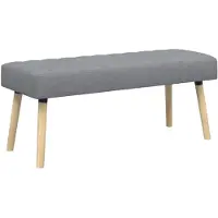 vidaXL Kanaalgeplooide Bank Lichtgrijs 110 x 40 x 46 cm Stof
