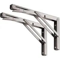 Famanu – Opvouwbare plankbeugels van roestvrij staal, 500 mm, zwaar belastbaar, max 150 kg, set van 2