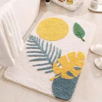 Famanu – Schmutzfangmatte Anti Rutsch Badmat Zachte Badkamerteppich Super absorberend zachte douchemat 50 * 80 cm Groen blad 2