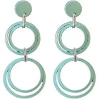 Charme Bijoux Oorbellen -Luna -mint groen -zilverkleur-