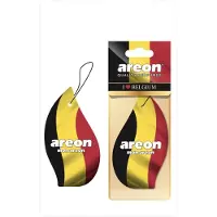 Areon -Flag Belgium-Black Crystal Autoparfum – Luxe Auto Luchtverfrisser met Belgische Vlag en Houtachtige Geur