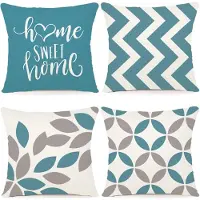 Famanu – Set van 4 stuks ribfluwelen kussenhoezen corduroy decoratief modern