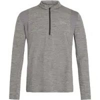 Protest Skipully Men Strayed 1/4 Zip Top Dark Grey Melee-XS