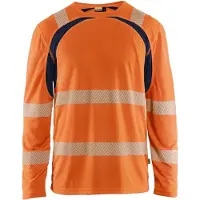 Blakläder 3599-1013 T-shirt lange mouwen High Vis High Vis Oranje/Marineblauw maat XL heren