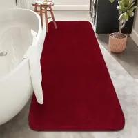 Famanu - Badkamermat, grote badmat 50 x 120 cm, voor badkamer, antislip badmatten voor badkamervloer, microvezel, absorberend badkamertapijt, rood tapijt