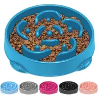 Famanu – Grote slow feeder hondenbak - anti-schrok en antislip - puzzelvoerbak voor grote hondenrassen - donkerblauw