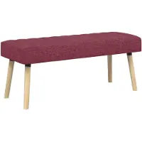 vidaXL Kanaalgeplooide Bank Wijnrood 110 x 40 x 46 cm Stof