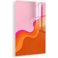 MuchoWow Glasschilderij 40x60 cm - Schilderij acrylglas - Retro - Waves - Kleurrijk - Foto op glas - Muurdecoratie woonkamer - Wanddecoratie slaapkamer - Schilderijen