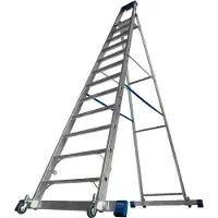 Krause STABILO trap, type "Stufen-Stehleiter", verrijdbaar met dwarsbalk, 12 treden, modelnummer 127365
