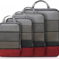 Famanu – 4-delige set compressie-inpakblokken - bagage-organizer-set - uitbreidbare kofferorganizer - inpakorganizers voor koffers - inpakblokken voor op reis of thuisopslag