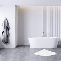 Famanu - Witte hoekdouchemat 54 x 54 cm, rubber, antislip en schimmelbestendig