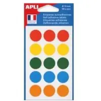 Agipa ronde etiketten in etui diameter 15 mm, rood, 168 stuks, 28 per blad - 12 stuks