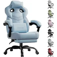 LUCKRACER - Gaming Stoel - Met Memory Foam en Voetensteun - Blauw