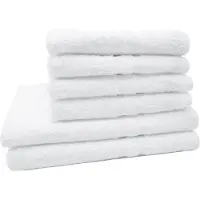 Famanu – Badstof handdoekenset 6-delig, 4 handdoeken en 2 douchehanddoeken, 100% katoen, 450 gsm
