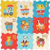 Bieco Puzzle Mat Animal Motif Train 18 Units Veelkleurig Kinderen