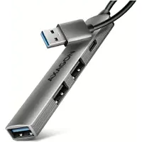 Axagon HUE-STA USB-hub 4 poorten USB-C, USB-A 5 GBit/s Grijs