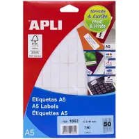 APLI witte etiketten Print & Write ft 13 x 40 mm (b x h), 750 stuks, 50 per blad (1862) - 3 stuks