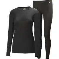 Helly Hansen Baselayerset Women HH Comfort Light Black-M