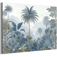 MuchoWow Aluminium schilderij 180x120 cm - Wanddecoratie metaal - Jungle - Modern - Blauw - Groen - Metalen muurdecoratie woonkamer - Decoratie industrieel - Foto op dibond - Industriële accessoires slaapkamer