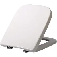 Woltu Toiletzitting met automatische zachte sluiting, snelle bevestiging, Duroplast, antibacteriële coating, wit