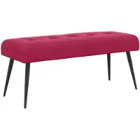 vidaXL Bank met knopen tufting Wijnrood 110 x 40 x 46 cm fluweel
