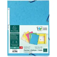 Exacompta 50x Elastomap 3 kleppen in glanskarton 400g/m2 - A4 - Geassorteerde pastel kleuren - 55550E