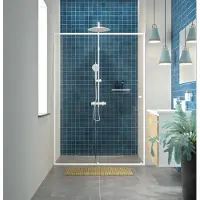 Sealskin - Douche Schuifdeur Contour 120 X 200cm - Wit Profiel - 6 Mm Helder Glas