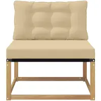 vidaXL Buiten Midden Sofa met kussen Wit 79 x 83 x 73 cm staal