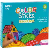 APLI Kids VERF COLOR STICKS - SCHOOLBOX - 96 stuks