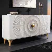 Invicta Dressoir GOLDEN SUNSET 140cm 3D mangohout wit