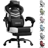 LUCKRACER - Gaming Stoel Bureaustoel - Met Memory Foam en Kantelhoek - Zwart