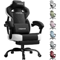 LUCKRACER - Gaming Stoel Bureaustoel - Met Memory Foam en Kantelhoek - Zwart