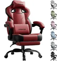LUCKRACER - Gaming Stoel Bureaustoel - Met Memory Foam en Voetensteun - Rood