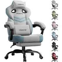 LUCKRACER - Gaming Stoel - Met Memory Foam en Voetensteun - Grijs