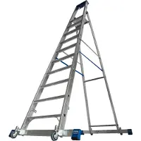 Krause STABILO trap, type "Stufen-Stehleiter", mobiel met dwarsbalk, 10 treden, modelnummer 127341