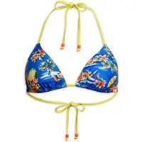 Superdry Dames Triangel bikinitop met blauwe bandjes (XL), Strandkleding, Gerecycled polyester, Duurzaam W3010397A