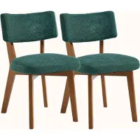 EUAKT GmbH Eetkamerstoelen, set van 2. Keukenstoelen in middeleeuwse stijl, met beklede zitting en rugleuning, en 4 houten poten. De rugleuning is gebogen en de zitting is goed gevuld